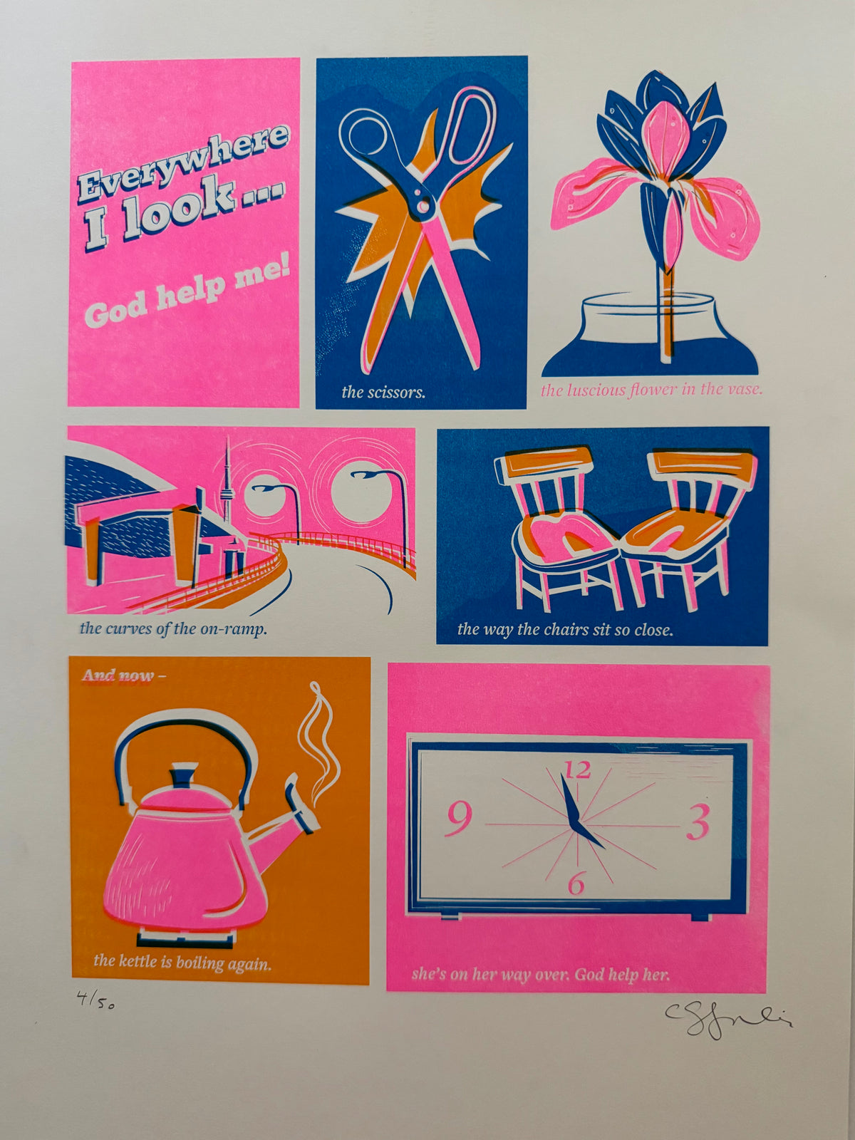 "Everything Reminds Me of Her" Risograph Print